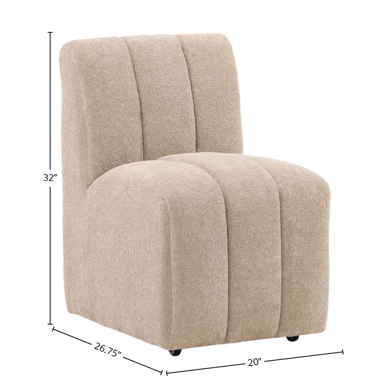Marvin Hardwood Upholstered Dining Chair, Charlotte Olive, Camel
