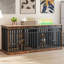 Archie & Oscar™ 71'' Double Dog Crate Furniture With Sliding Doors & Bowl-872937091
