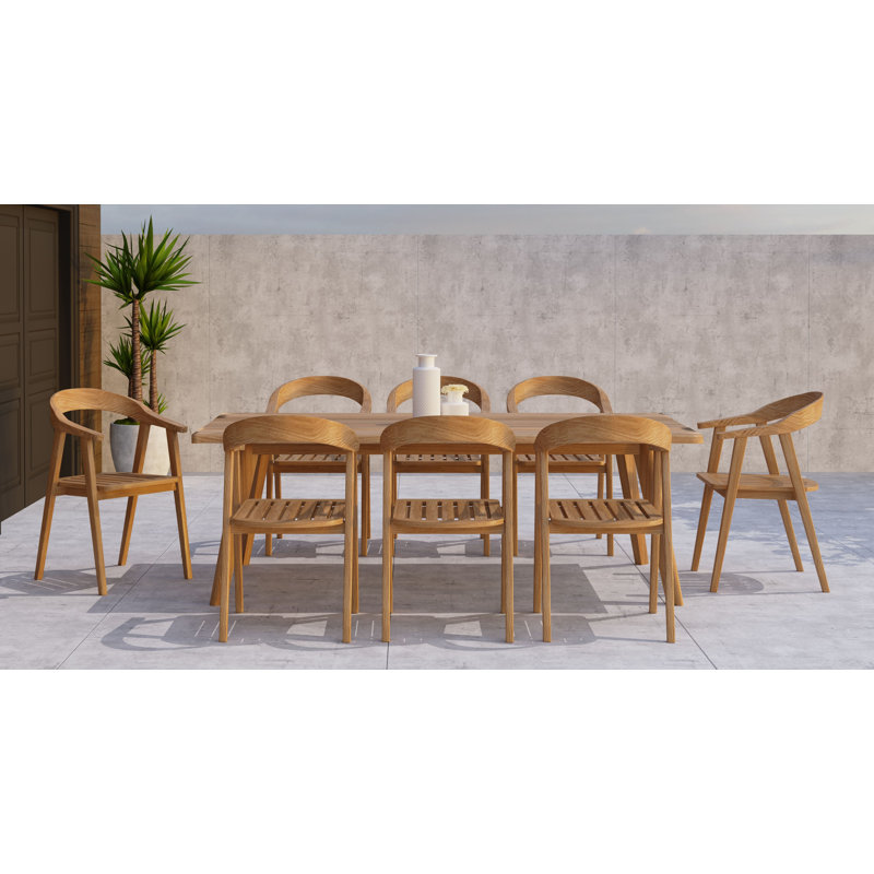 Merle 86'' Rectangular 6 - Person Outdoor Dining Set