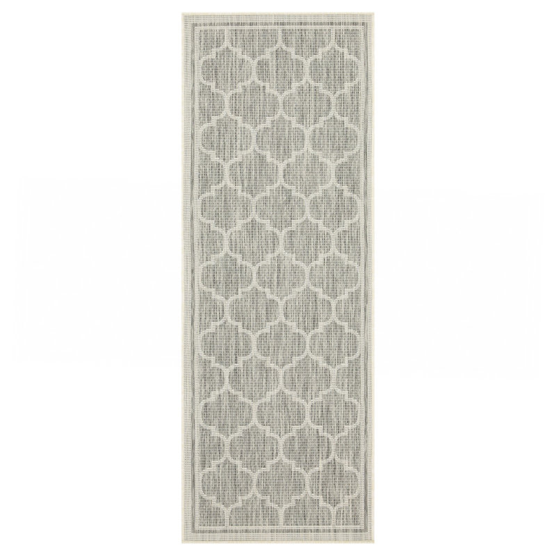 Silver Indoor/Outdoor Area Rug, Runner 2'7" x 7'3"