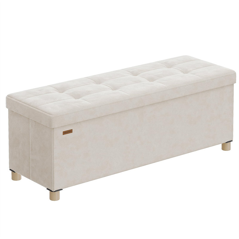 110cm Wide Footstool Ottoman, Cream