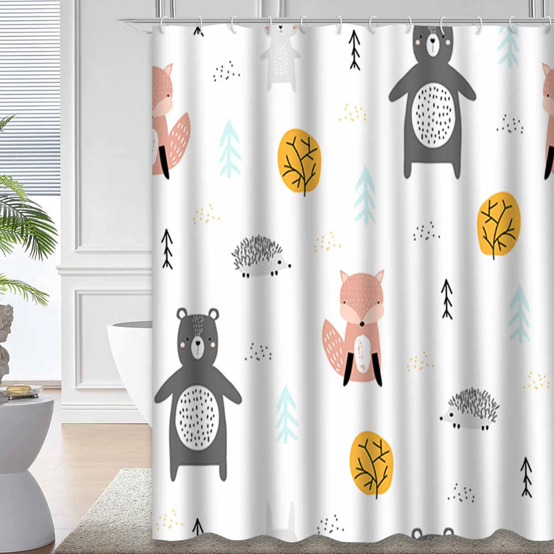 Rideau de douche avec 12 crochets, L 72 po x l 78 po