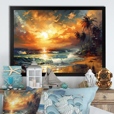 " Orange And Green Shimmering Shores I "
