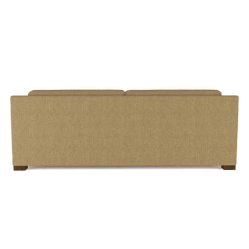 Causeuse Mercer, H 33,5 po x l 72 po x P 39 po, Tapis massepain en lin à tissage carré, Brun foncé