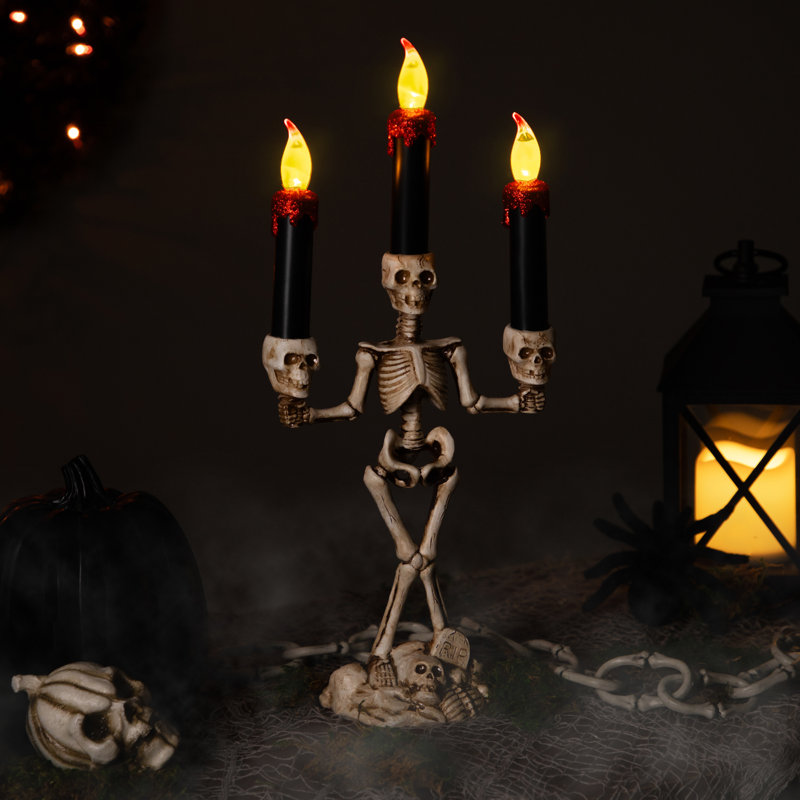 Candélabre 14,5 "squelette d'Halloween