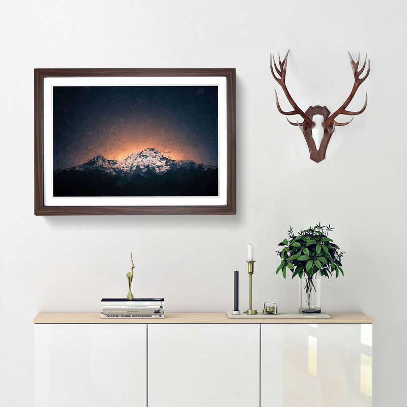 Shooting Stars over Nepal in Abstract - Picture Frame Graphic Art Print, Walnut, 40cm H x 60cm W x 2cm D