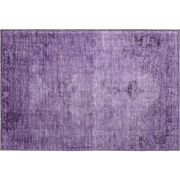 Premium Machine Washable Kiyondrea Purple Rug