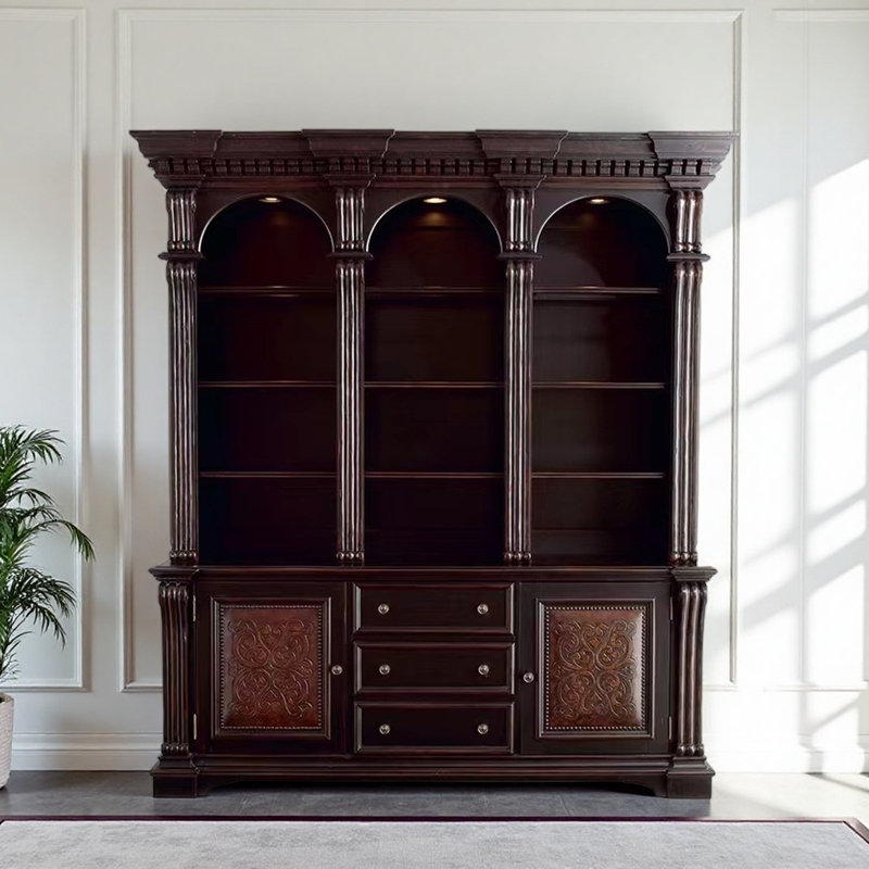 Vitrine en bois massif rétro français, Brun
