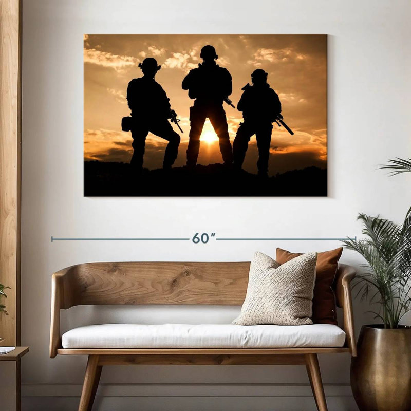 Military Soldiers, 32" H x 48" W