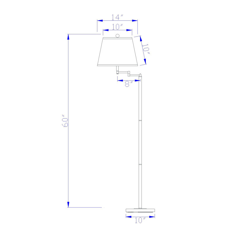 Hillsboro 60 " Swing Arm Floor Lamp