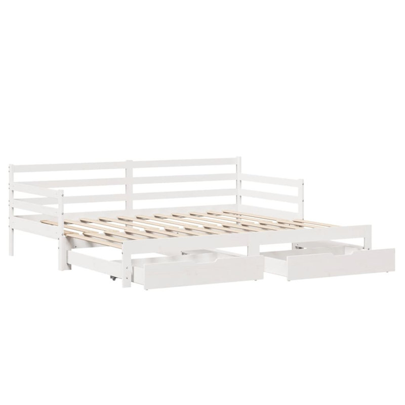 Rimmert Solid Wood with Trundle, White, Single (3')