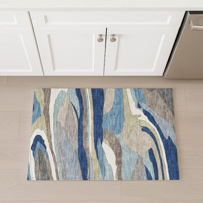 Machine Washable Indoor/Outdoor Chantille ACN2777 Abstract Rug