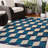 Hendriex Geometric Blue/Turquoise/Ivory Indoor&Outdoor Area Rug-1254042231