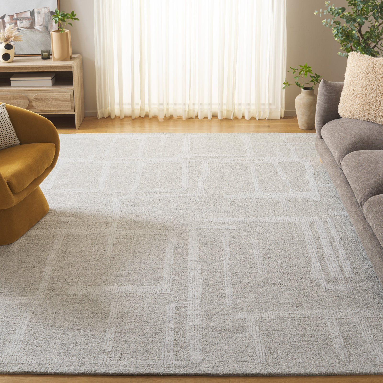 Arthella Hand-Tufted Abstract Wool Rug, Rectangle 8' x 10'