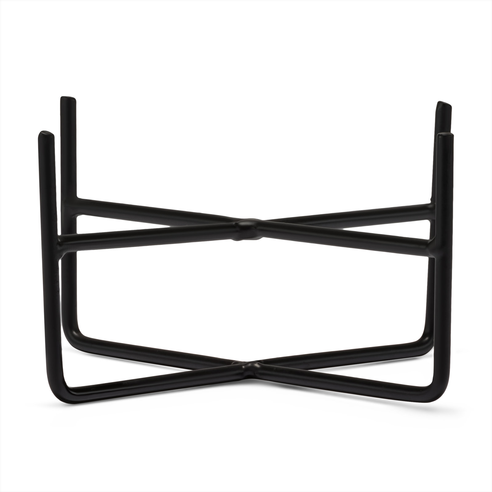 Simple Solid Dog Bowl Stand (Stand Only), Black, Medium (3.25")