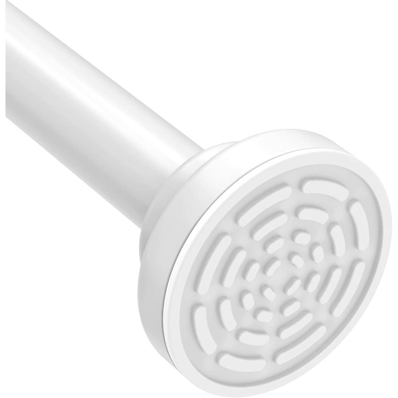Adjustable White Stainless Steel Tension Shower Rod 43-72 Inches