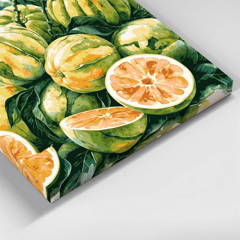 Fruit Pomelo Beige Canvas Wall Art, 11" H x 14" W