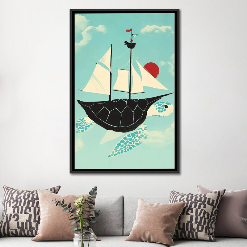 «Adrift», reproduction d'impression sur toile, H 26 po x l 18 po x P 1,5 po, Pas de tapis, Toile avec cadre noir