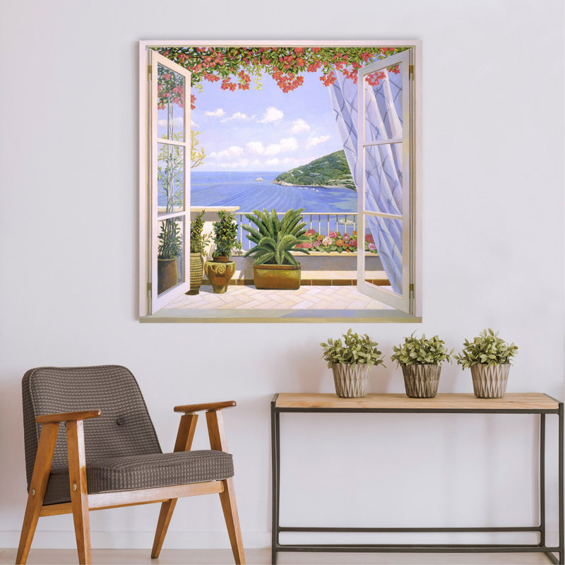 Window On The Sea by Andrea Del Missier - Wrapped Canvas Print, 70 cm H x 70 cm W