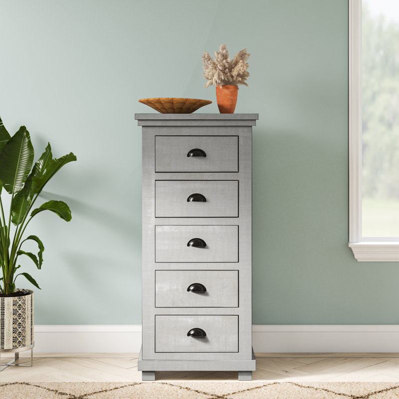 Tripp 24'' W 5 - Drawer Dresser, Gray Chalk