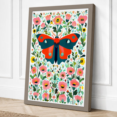 Butterfly Among Blooms Boho - Print