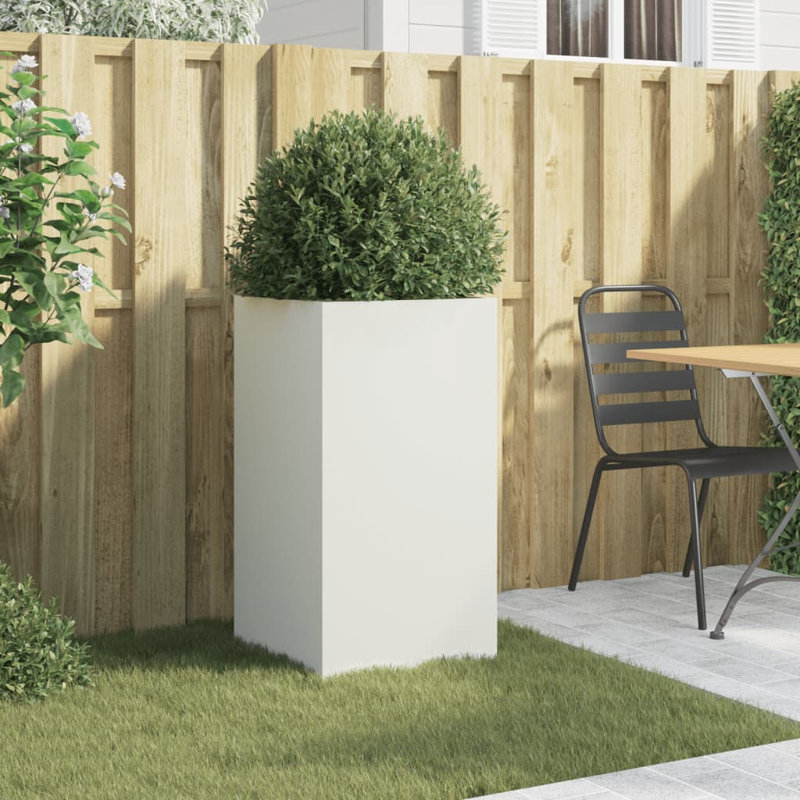 Planter Steel, 75cm H x 42cm W x 38cm D, White