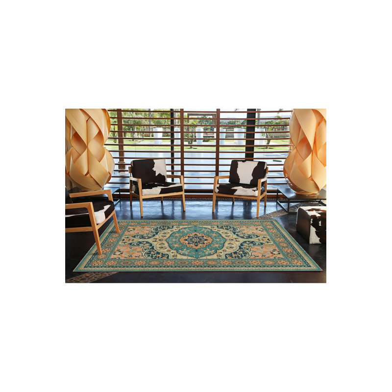 Tapis traditionnel lavable noir, Sous-tapis carré 3 pi 3 po inclus