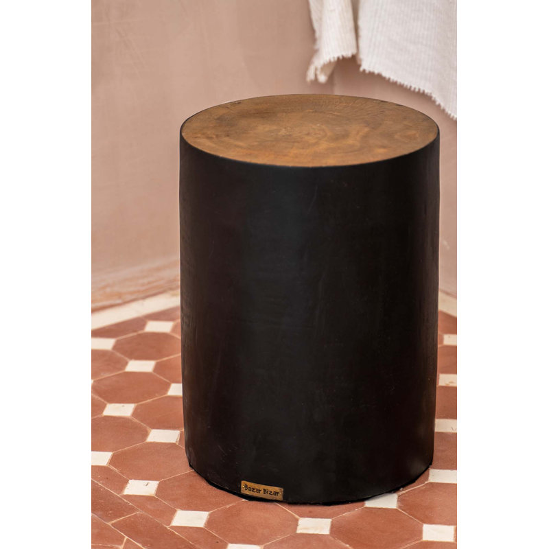 Jellico Solid Wood Accent Stool, Black