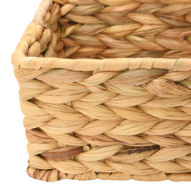 Panier rectangulaire en jacinthe, Brun