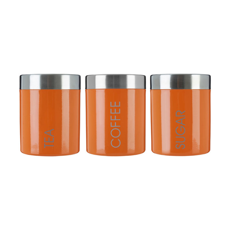 Surrett Metal Jar - Set of 3, Orange