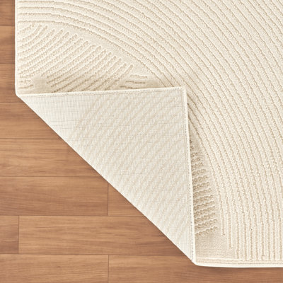 Tapis beige à motif de coups de pinceau beige ZEN120A Abani Zen
