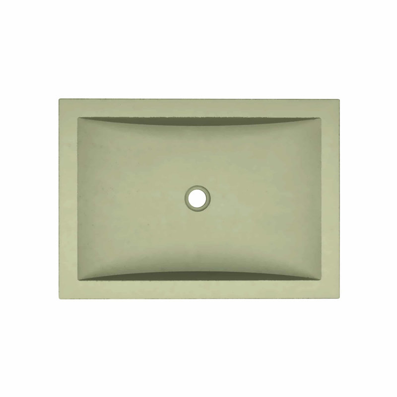 Cabrillo NativeStone Concrete Rectangular Undermount Bathroom Sink, Sage