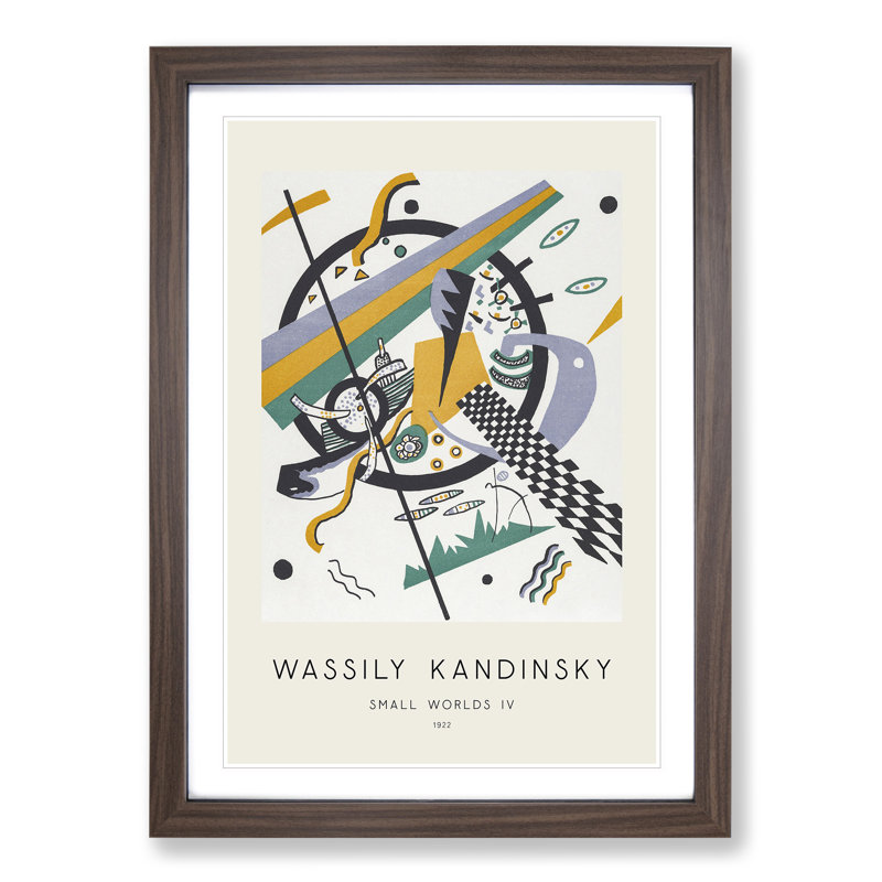 Small Worlds IV by Wassily Kandinsky - Picture Frame Painting, 36cm H x 27cm W x 2cm D, Walnut