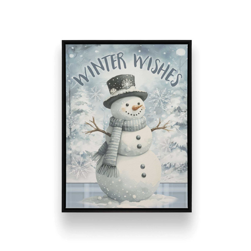 «Winter Wishes» par Nicole DeCamp, reproduction d'art, L 12 po x H 16 po, Noir, Toile avec cadre