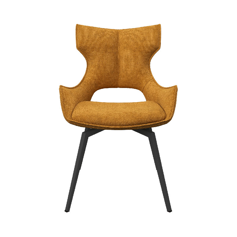 Deloney Fabric Swivel Dining Chair, Mustard