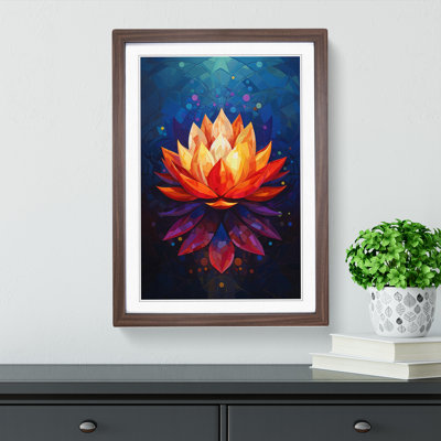Lotus Flower Constructivism - Framed Print