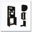 Black Wengue 4-Shelf Computer Desk with Hutch