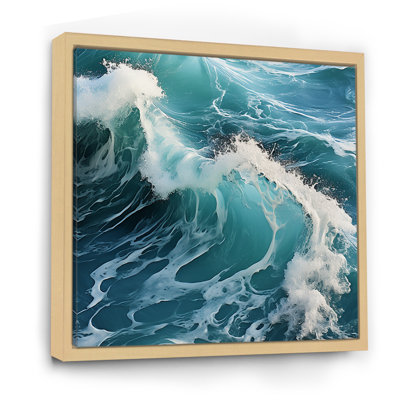 «Fauvism Blue Waves - Ocean», art mural sur toile