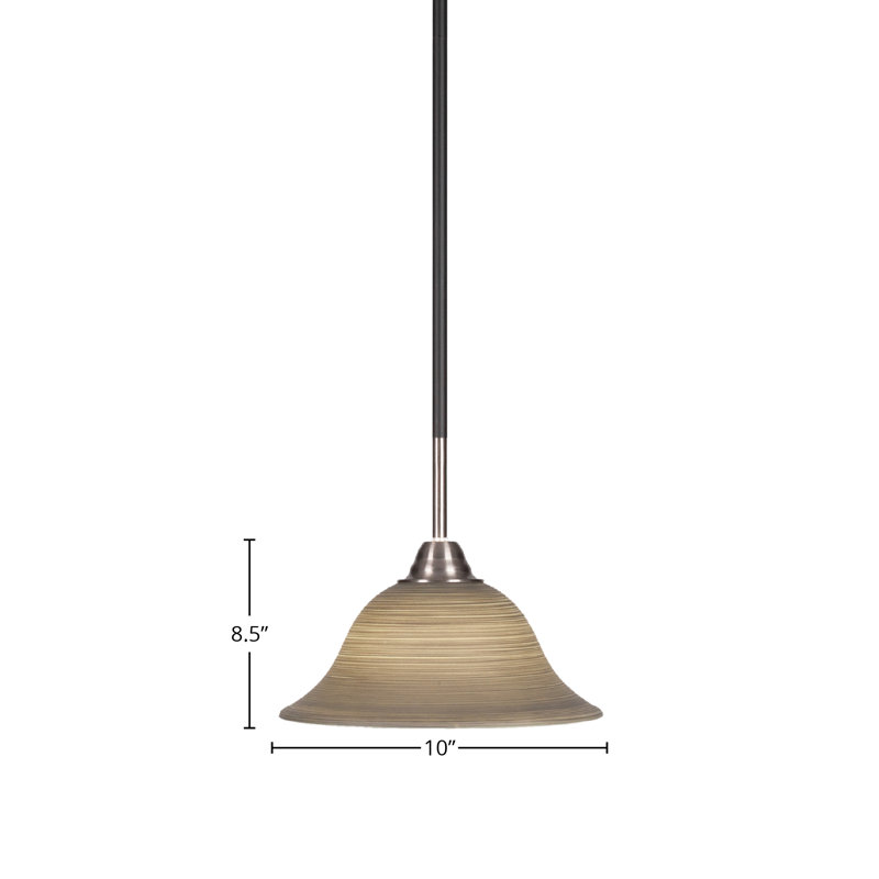 Luminaire suspendu avec tige en verre de lin gris 10 po Achen Paramount, Lin gris, H 9,5 po x l 12 po x P 12 po