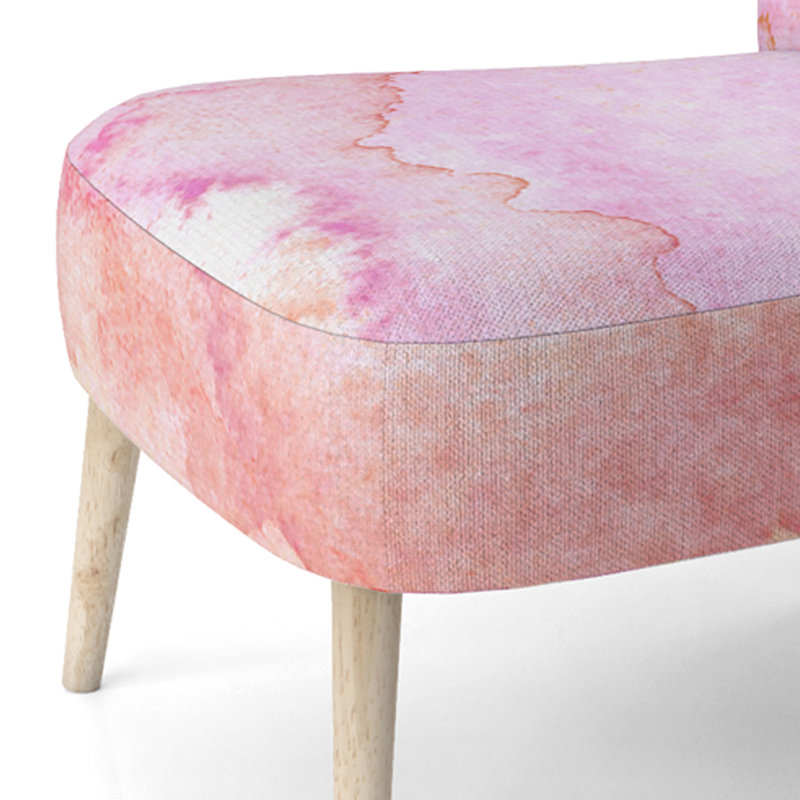 «Emry - Peinture rose et orange - Chaise d'appoint rembourrée moderne