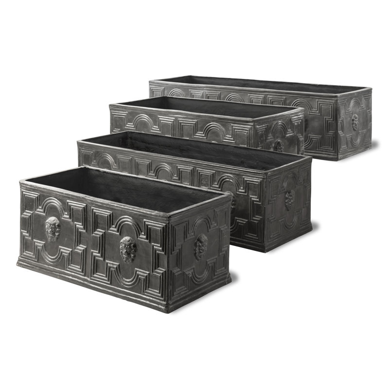 Handmade Pot Planter, 41cm H x 100cm W x 51cm D, Black
