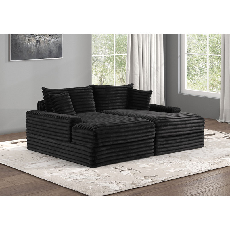 Canapé double Tadley, Chenille noir