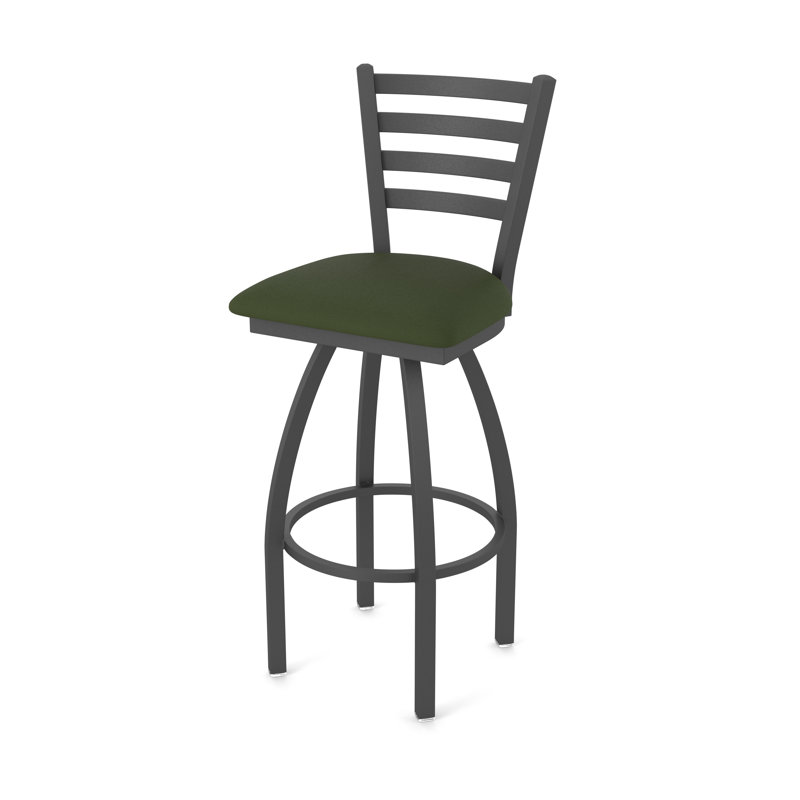 Tabouret pivotant Jackie, Étain, Vinyle - pin Canter, Tabouret de comptoir (siège d'une hauteur de 25 p