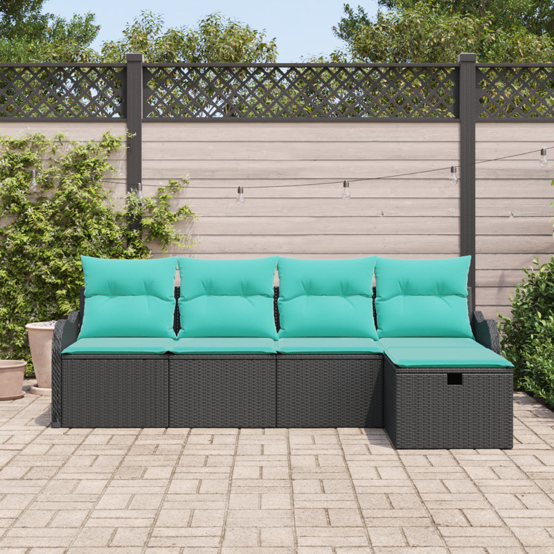 Ensemble de canapé de jardin avec coussin et rangement vidaXL 5 pièces vidaXL