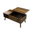 Table basse, table basse à plateau relevable 100 x 50 cm avec tablette de rangement réglable pour la maison, le salon, le bureau (bois rustique) - X20f00k038