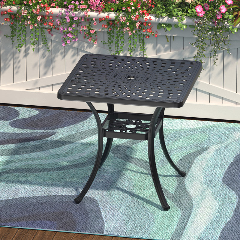 Table de salle à manger d'extérieur carrée L 30,76 po x l 30,76 po Aarya