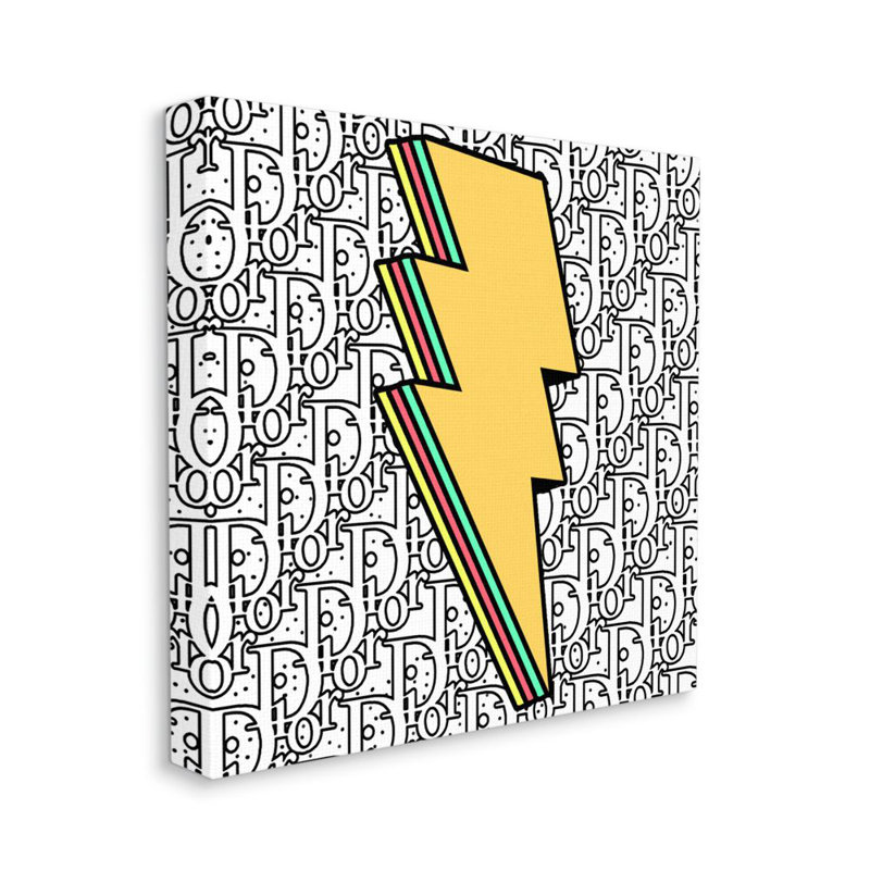 «Lightning Bolt Shape Pop Art over High Fashion» par Ziwei Li - impression d'art graphique, Toile tendue