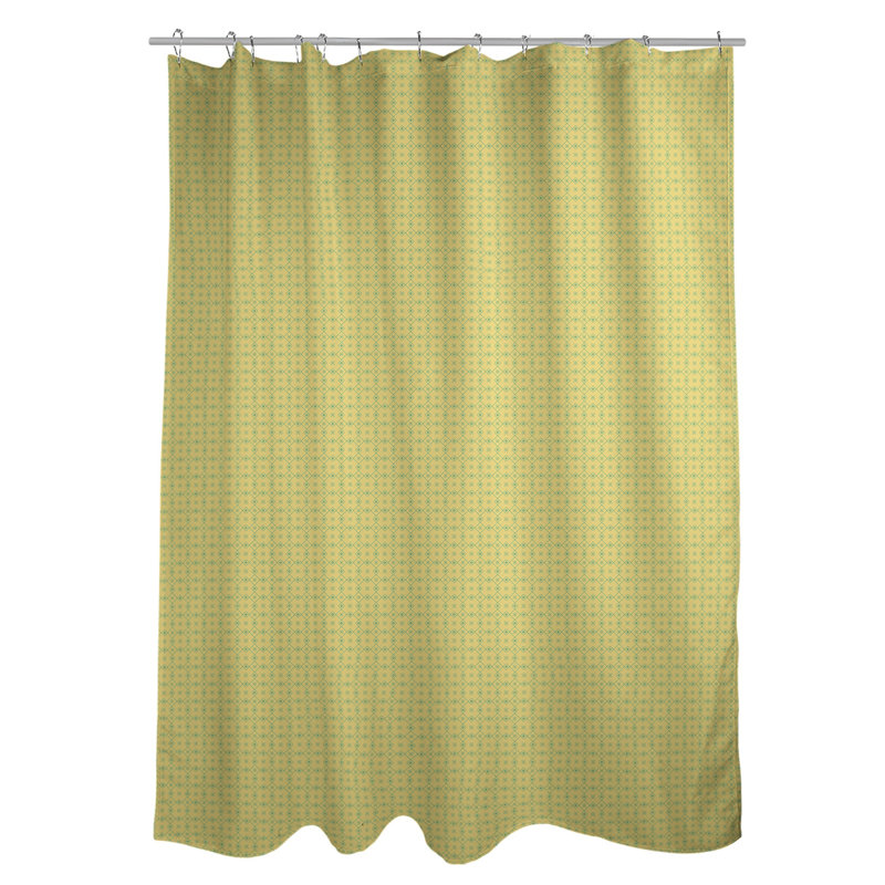 Rideau de douche simple Katelyn Elizabeth, Jaune / vert