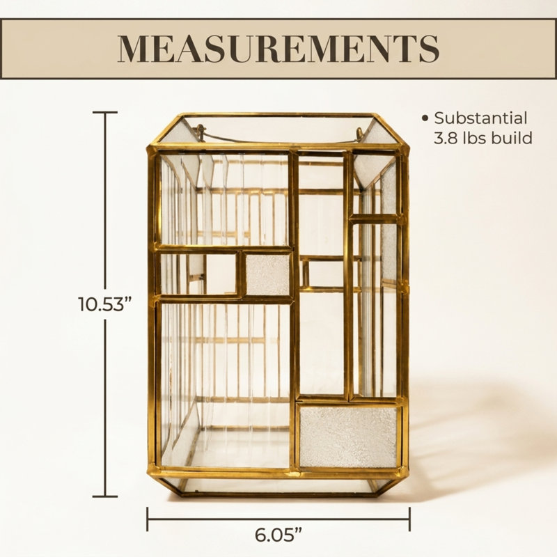 13.65'' H Metal Tabletop Lantern