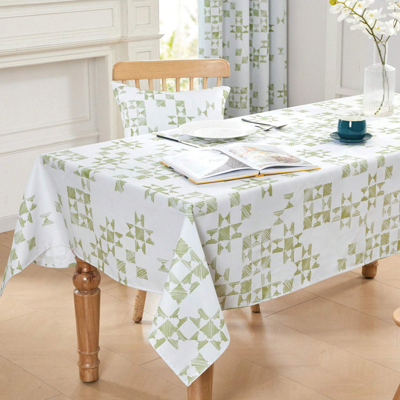 Graffiti Patterned Tablecloth, 1 PCS, Blue, 54" x 84"
